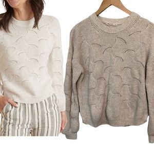 Marine Layer Olivia Crewneck Sweater In Oatmeal Heather Medium